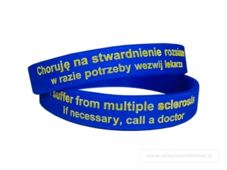 18cm Opaska, bransoletka silikonowa - Choruję na stwardnienie rozsiane -rozmiar 18cm